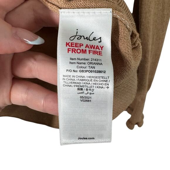 Joules Orianna Tan Roll Neck Jumper Turtleneck Sweater 6 Cotton Neutral Basic - Picture 10 of 12